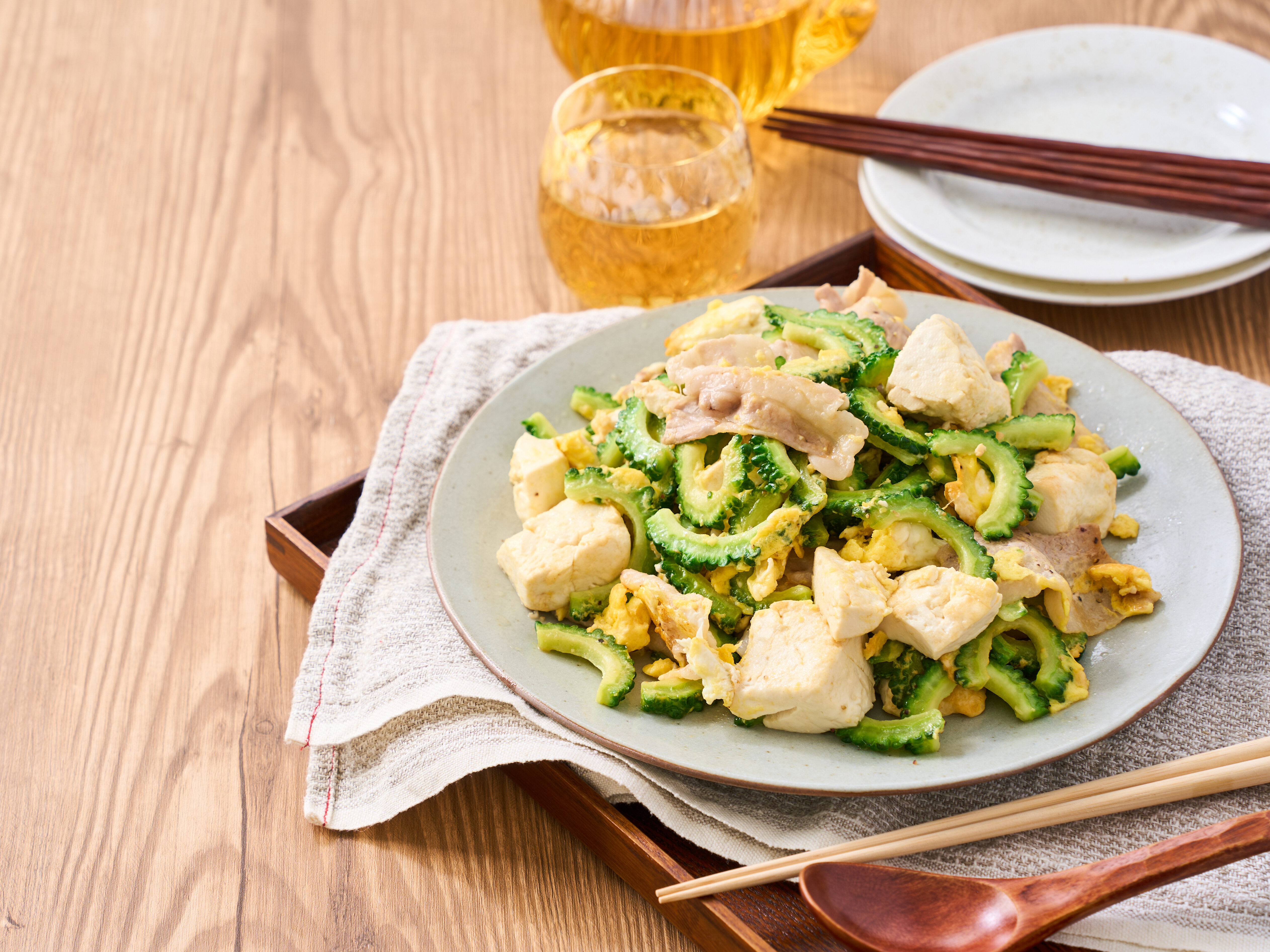 ゴーヤチャンプルー｜豆腐と卵・豚肉の沖縄風炒め